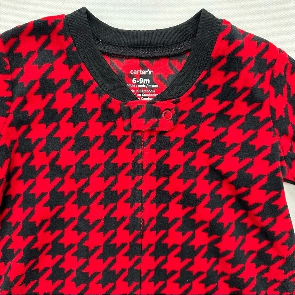 Carter's Red and Black Houndstooth Sleep Sack Size 6-9 Months